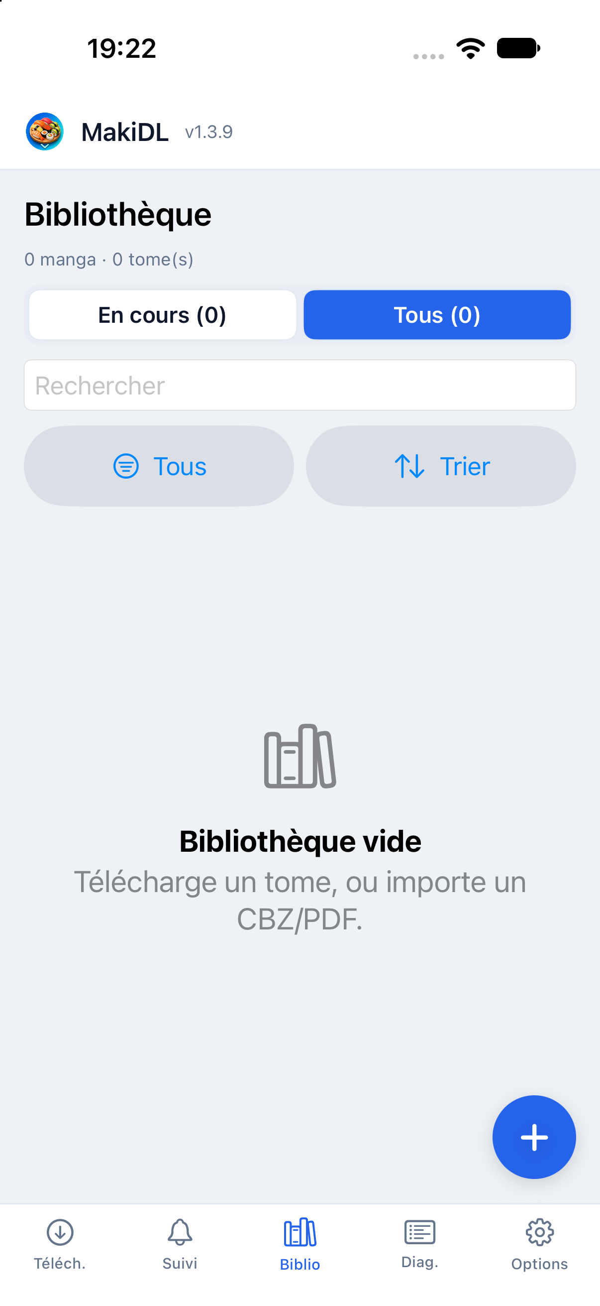 Bibliothèque vide sur iPhone